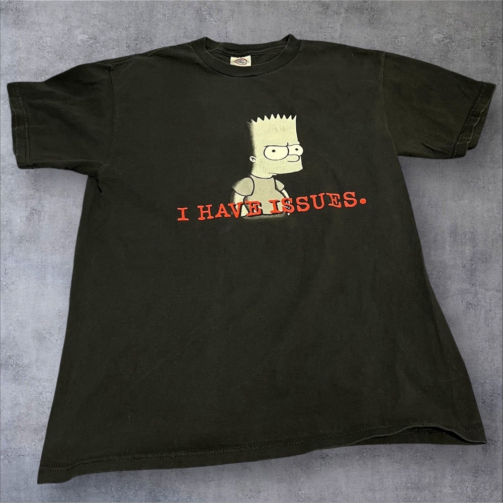 Y2K Bart Simpson I Have‎ Issues T-Shirt Medium